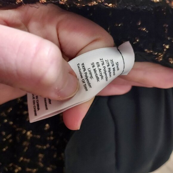 Cinq a Sept Sasha Black Gold Tweed Blazer Mini Dress - Picture 10 of 11